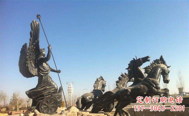 菏泽阿波罗战车小区景观铜雕 (2)
