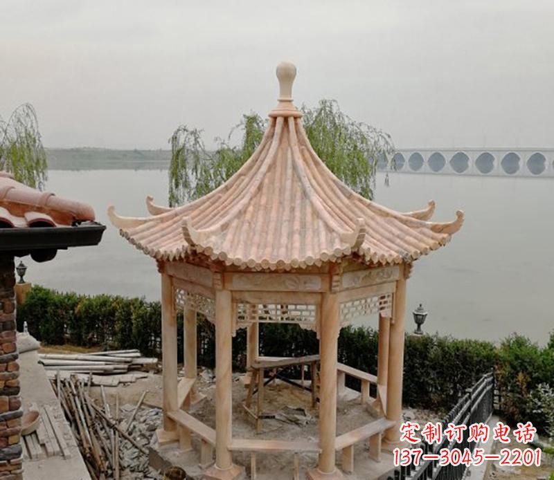 菏泽精致古典八角凉亭石雕