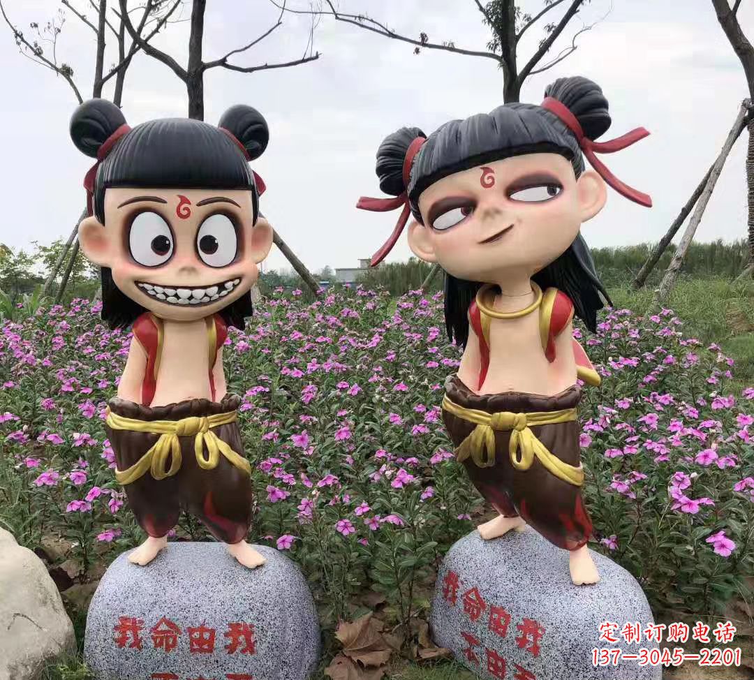 菏泽玻璃钢彩绘哪吒