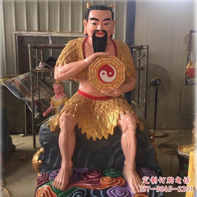 菏泽伏羲玻璃钢彩绘神像