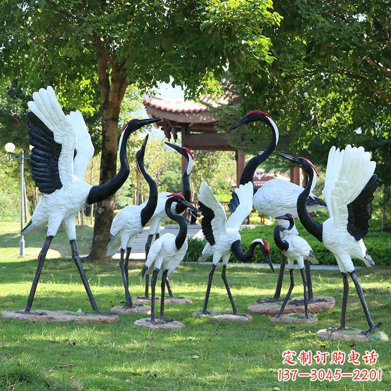 菏泽玻璃钢丹顶鹤雕塑
