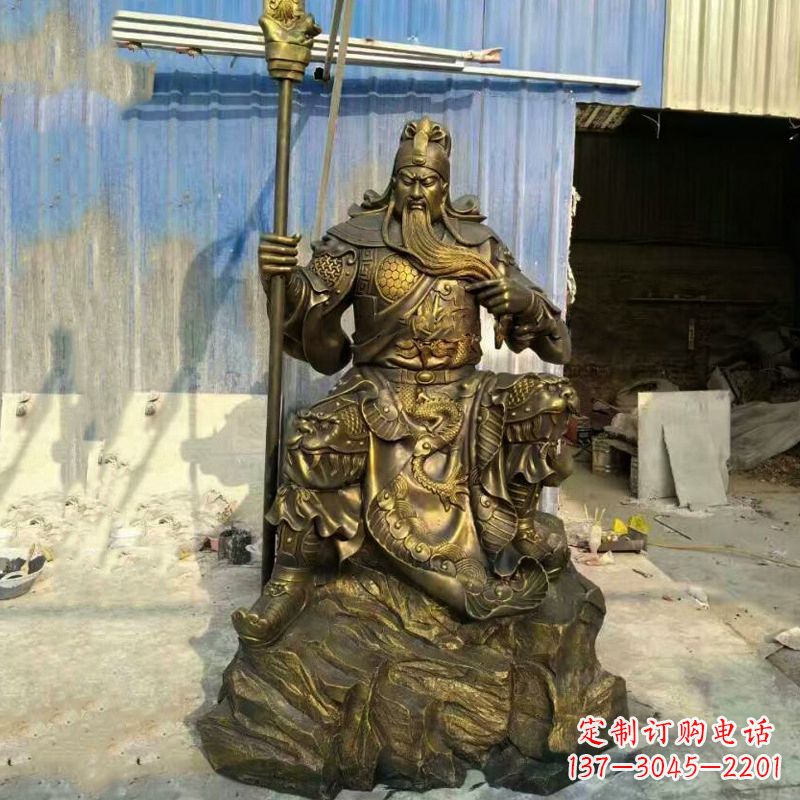 菏泽玻璃钢仿铜关羽雕塑