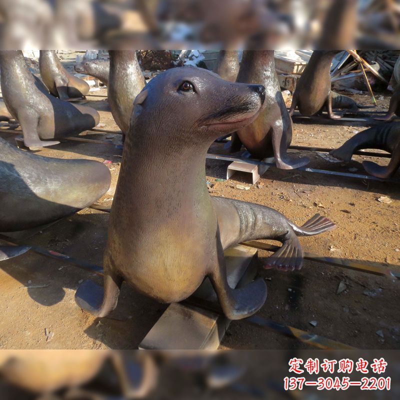 菏泽玻璃钢海豹雕塑——精美的艺术品