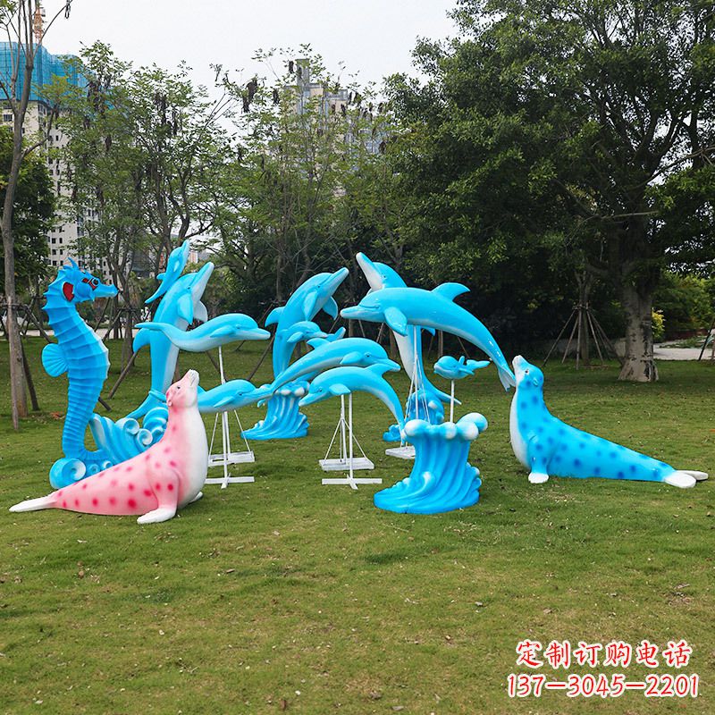 菏泽玻璃钢海豚雕塑艺术的精美表现