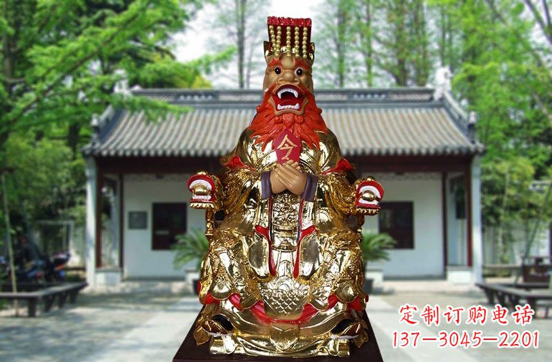 菏泽玻璃钢贴金龙王