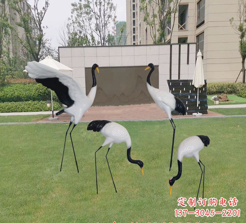 菏泽玻璃钢仙鹤雕塑 (2)