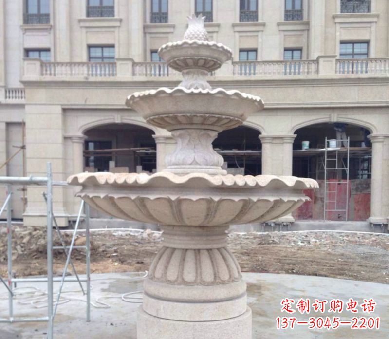 菏泽菠萝多层喷泉石雕