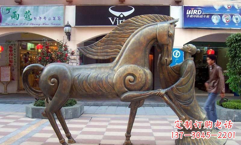 菏泽伯乐和千里马铜雕
