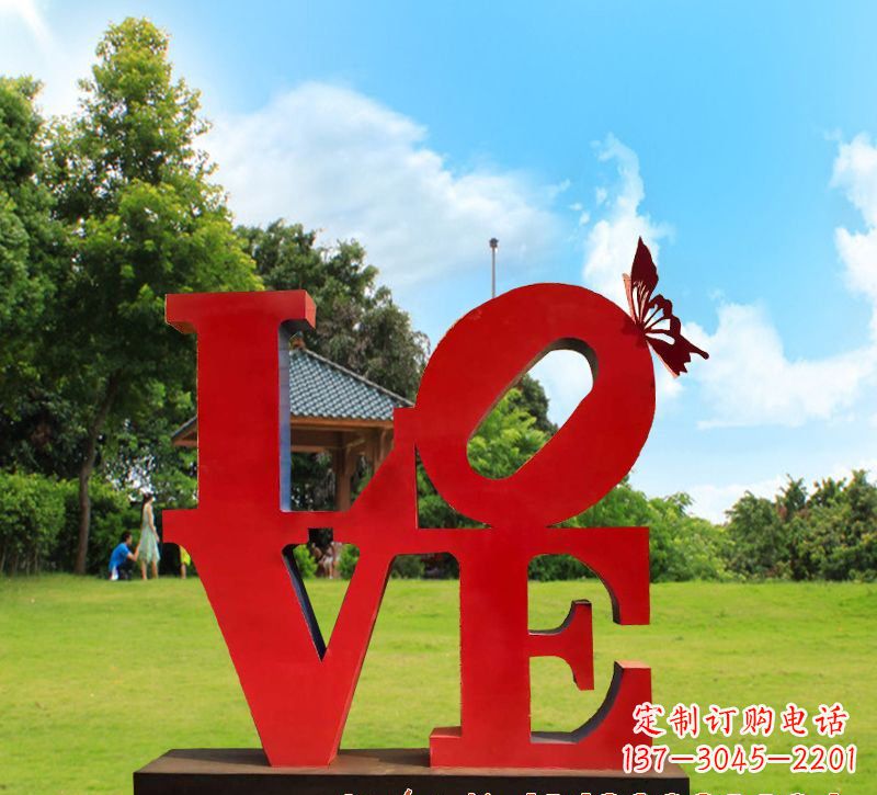 菏泽不锈钢love景观雕塑222