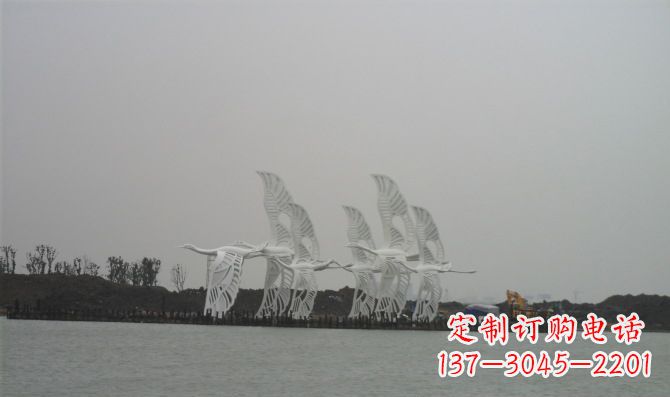 菏泽不锈钢白鹭动物雕塑