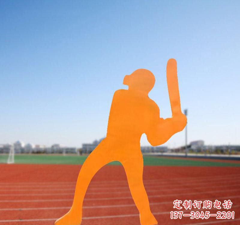 菏泽不锈钢棒球运动人物雕塑