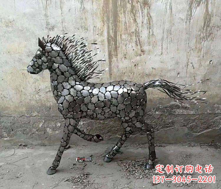 菏泽不锈钢奔马动物雕塑