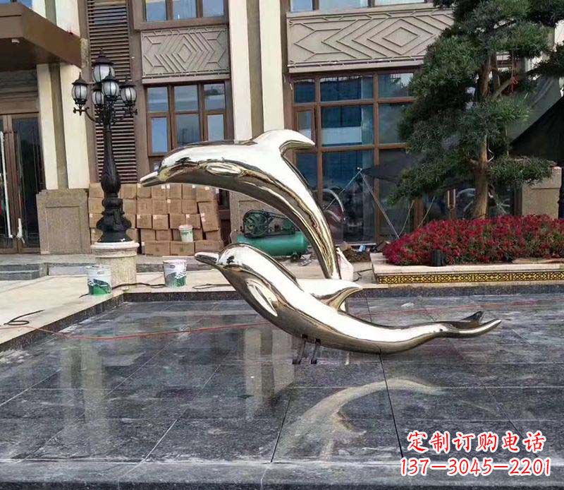 菏泽不锈钢海豚雕塑——美丽的艺术礼物