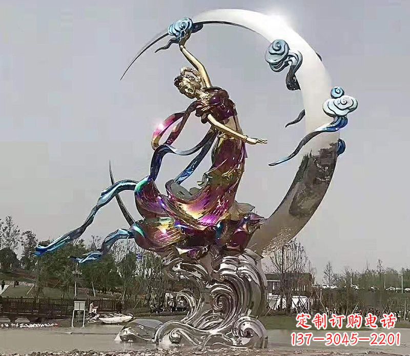菏泽不锈钢嫦娥奔月雕塑