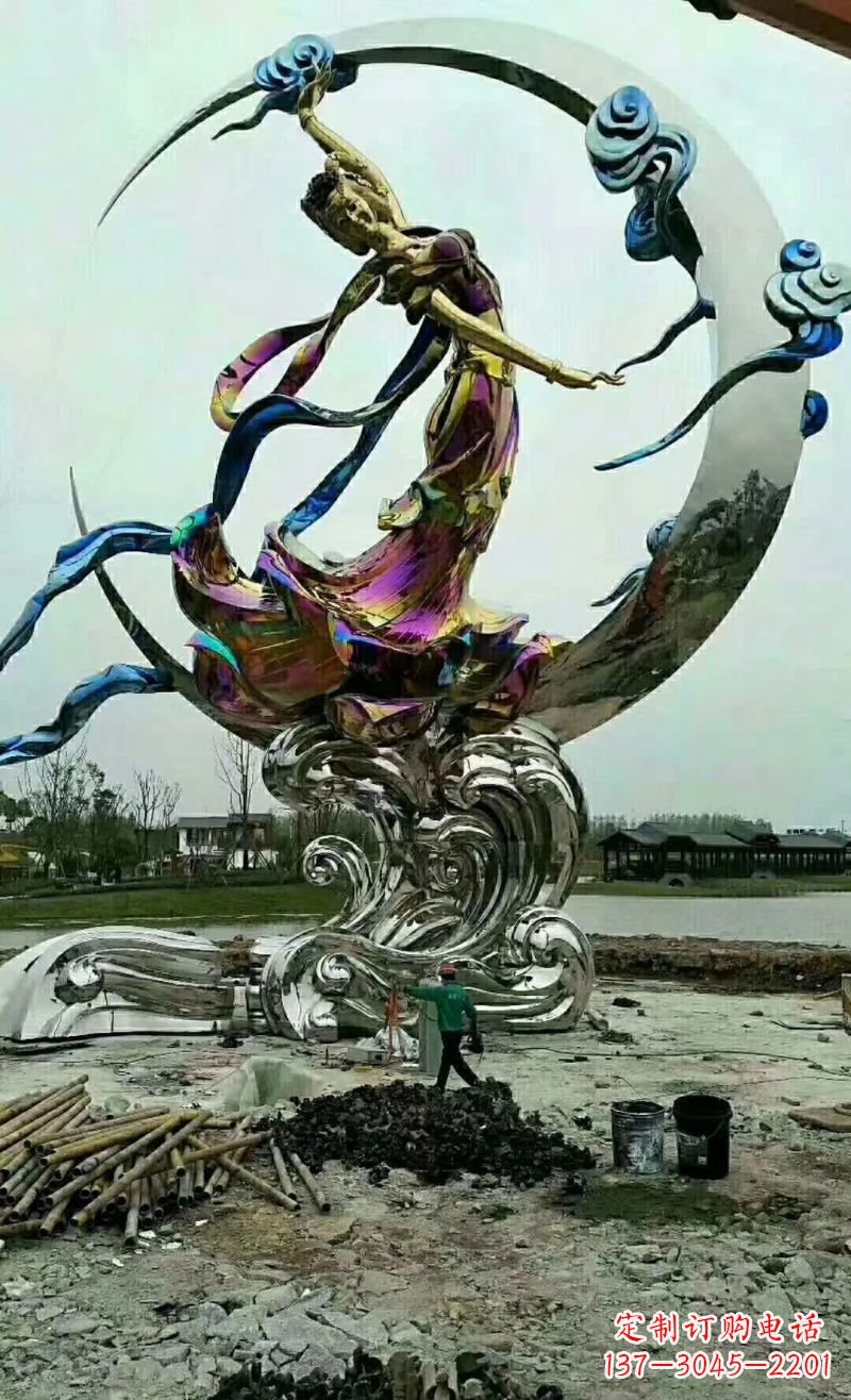 菏泽不锈钢嫦娥奔月雕塑