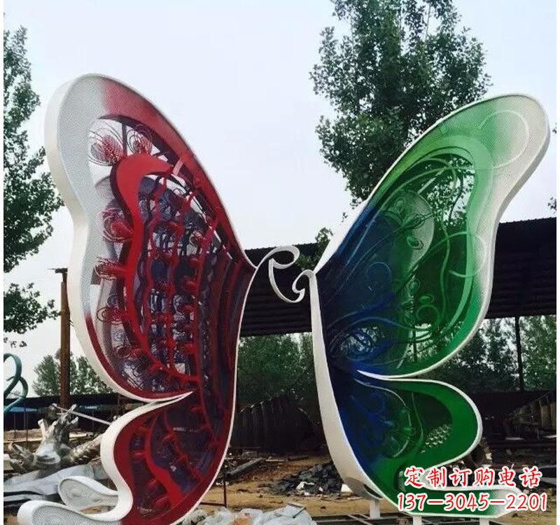 菏泽不锈钢城市彩色蝴蝶雕塑——美丽的视觉盛宴