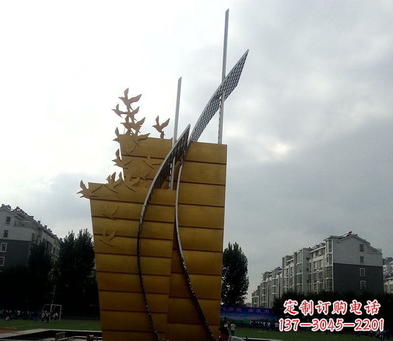 菏泽不锈钢城市帆船起航雕塑 
