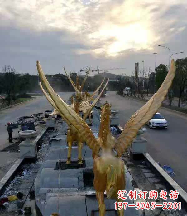 菏泽不锈钢城市飞龙雕塑