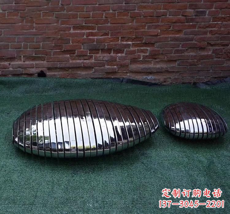菏泽不锈钢城市镜面鹅卵石雕塑