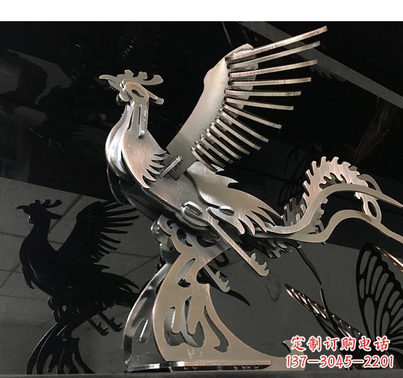 菏泽不锈钢齿轮凤凰雕塑