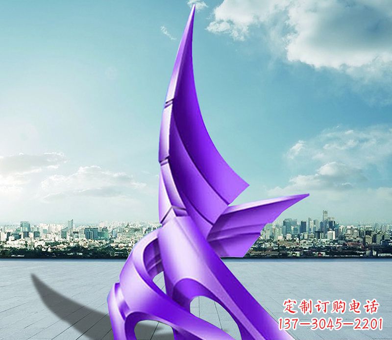 菏泽不锈钢抽象船帆雕塑 (2)