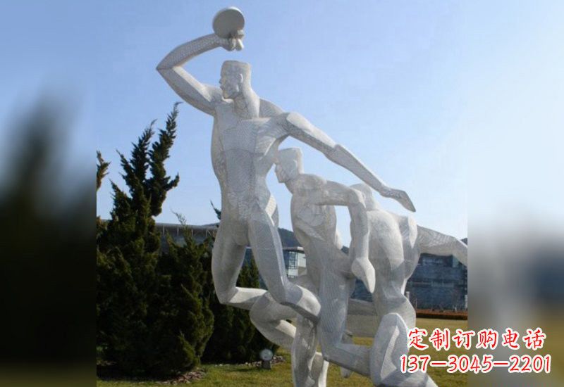 菏泽不锈钢抽象打乒乓球人物雕塑