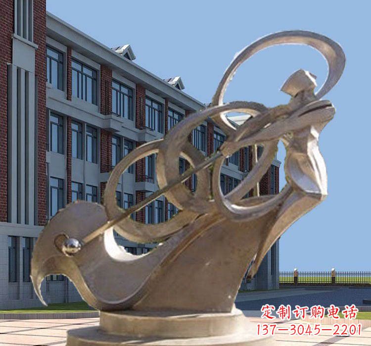 菏泽不锈钢抽象打高尔夫球人物雕塑
