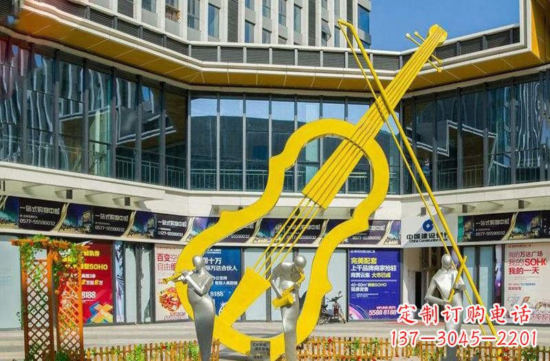菏泽不锈钢抽象大提琴雕塑
