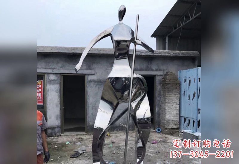 菏泽不锈钢抽象大提琴人物雕塑