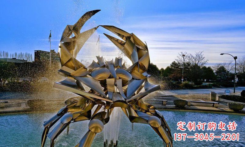 菏泽不锈钢抽象大型螃蟹雕塑