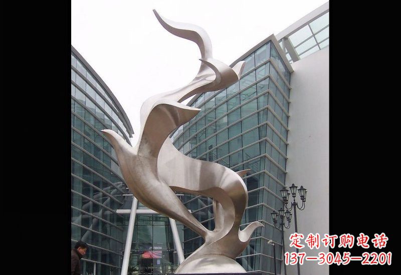 菏泽不锈钢抽象大雁雕塑