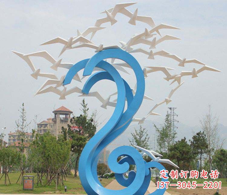 菏泽不锈钢抽象大雁雕塑1