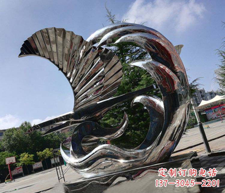 菏泽不锈钢抽象帆船雕塑1