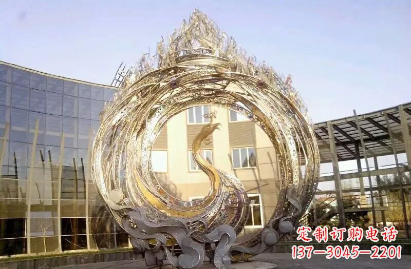 菏泽不锈钢凤凰涅槃雕塑