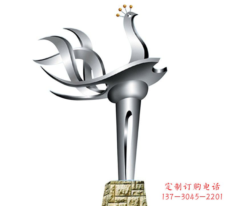 菏泽不锈钢凤凰雕塑——精致的艺术之作
