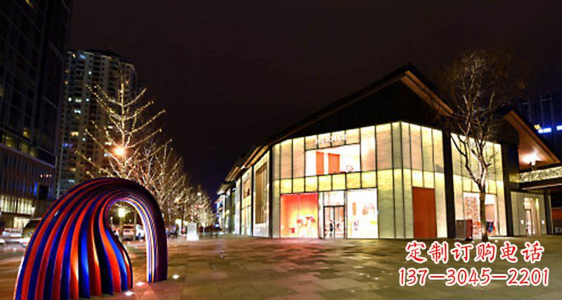 菏泽不锈钢抽象拱门街边景观雕塑