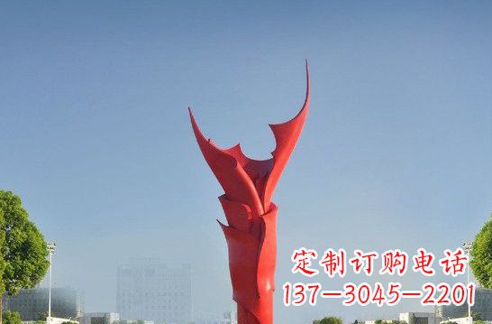 菏泽不锈钢抽象火炬雕塑