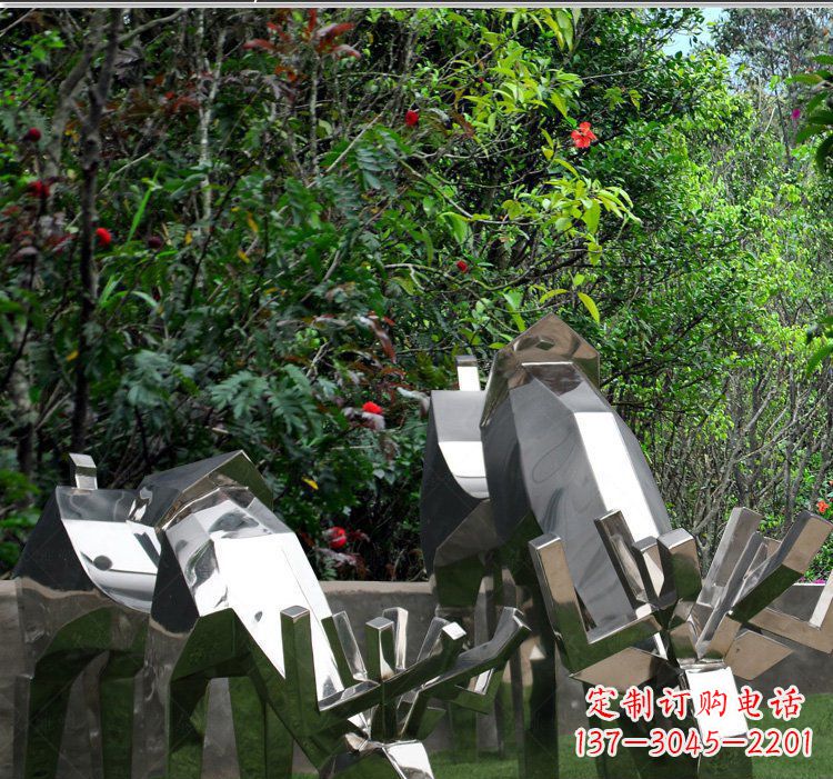 菏泽不锈钢抽象几何麋鹿动物