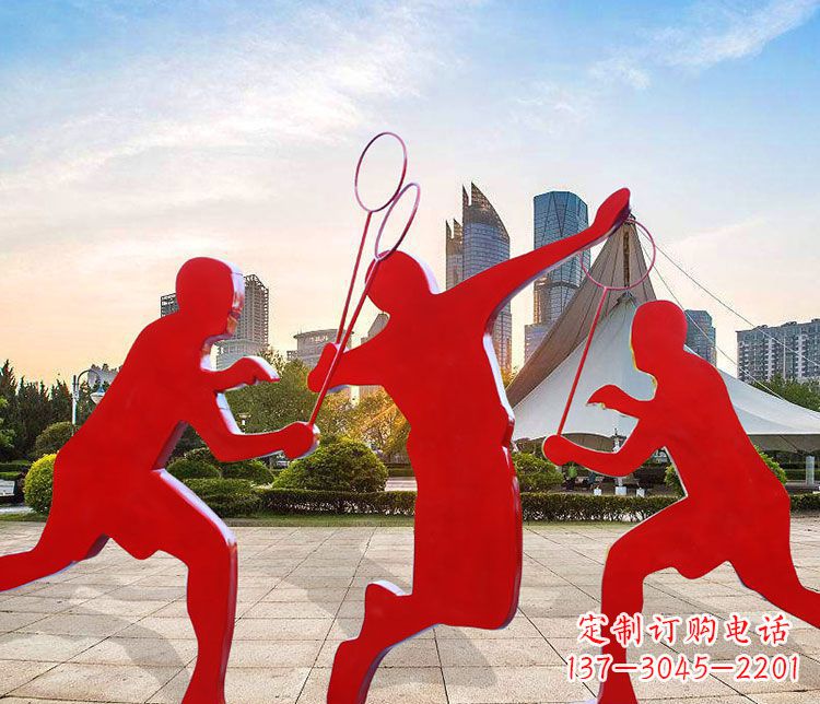 菏泽羽毛球雕塑以不锈钢为原料的精美艺术品