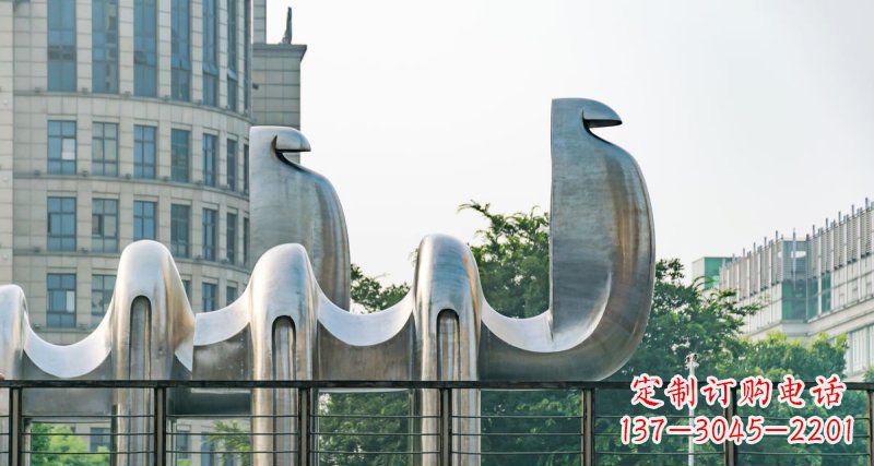 菏泽不锈钢抽象骆驼街边动物雕塑