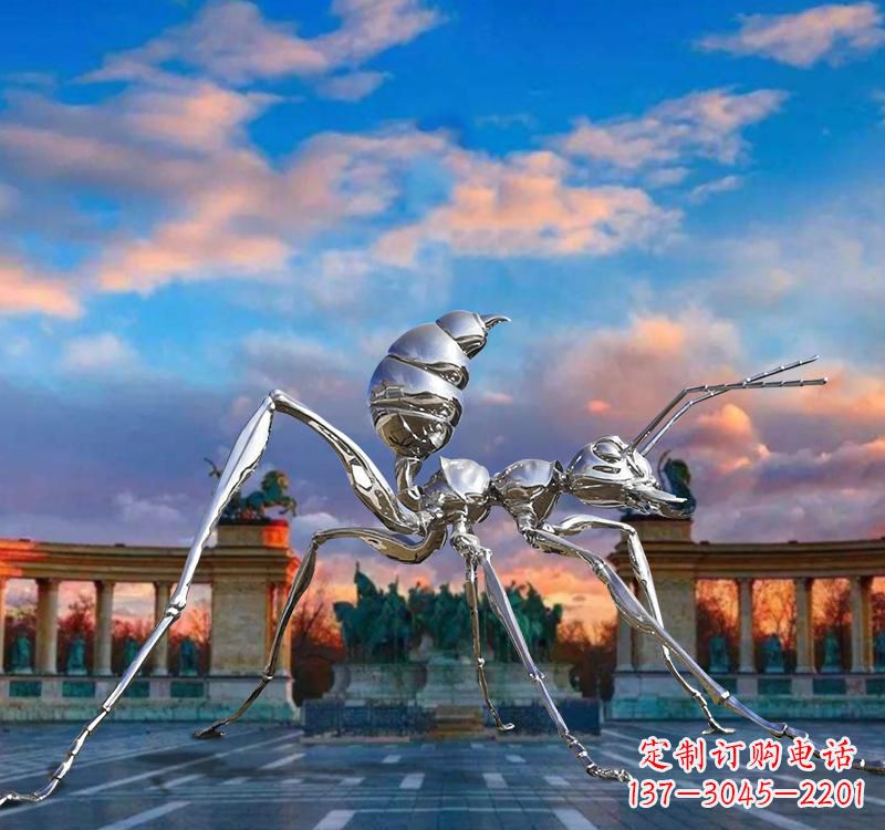 菏泽不锈钢蚂蚁雕塑精美外观、稳定耐用