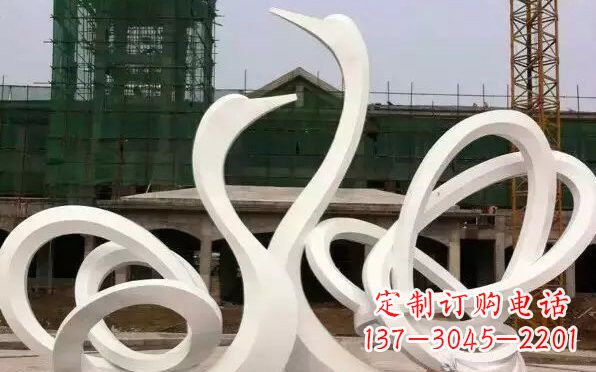 菏泽不锈钢天鹅雕塑美丽而优雅
