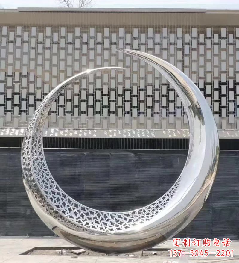 菏泽不锈钢月亮雕塑精美的艺术之作