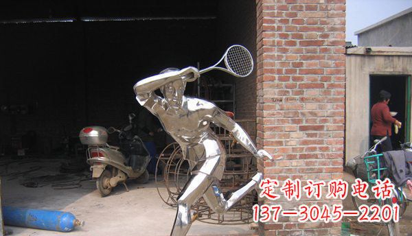 菏泽不锈钢打羽毛球雕塑 (2)