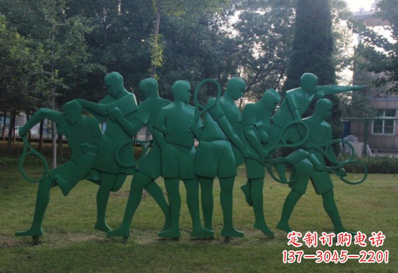 菏泽不锈钢羽毛球人物雕塑精美绝伦