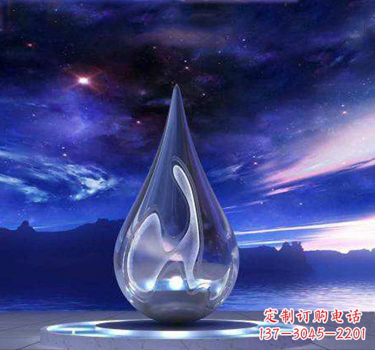 菏泽不锈钢大型水滴雕塑