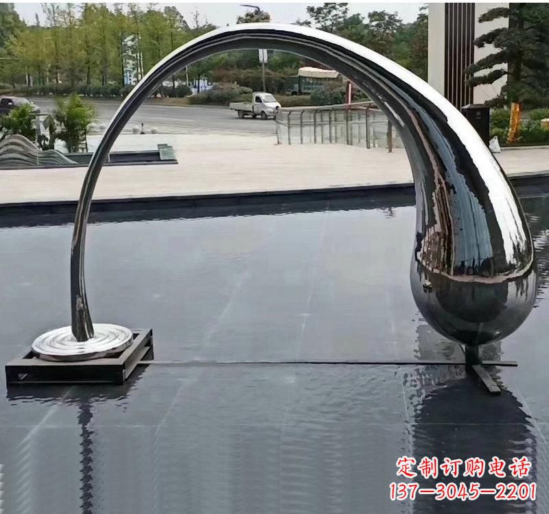 菏泽不锈钢大型水滴抽象雕塑