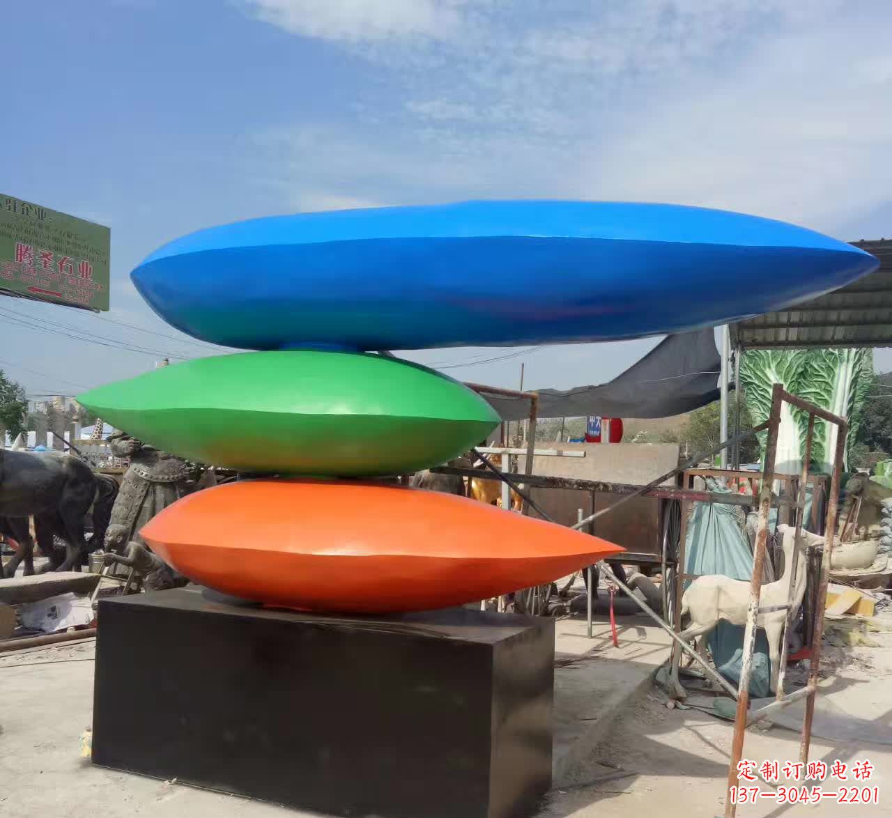 菏泽不锈钢叠罗汉彩色水滴雕塑