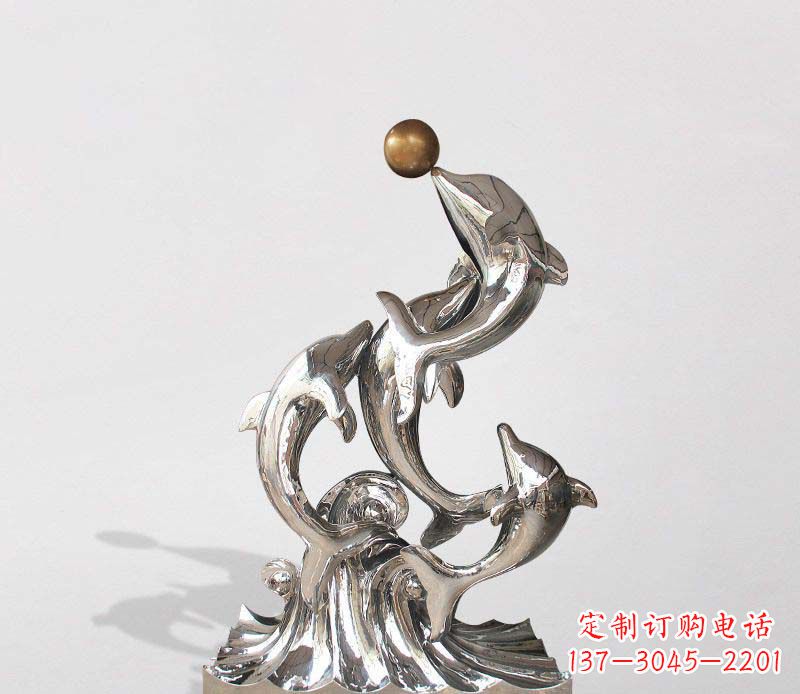 菏泽不锈钢海豚雕塑精美的艺术杰作