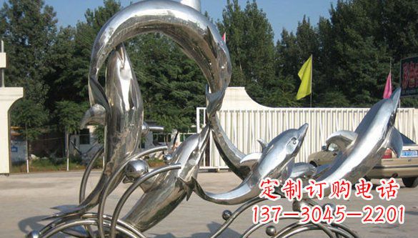 菏泽不锈钢海豚雕塑精美雕刻展现海洋之美